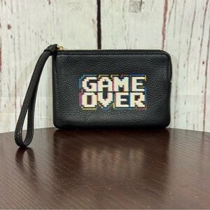 Coach “Pac-Man” “Game Over” limited edition Black Leather Wristlet